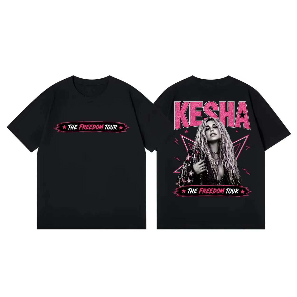 Футболка с принтом Singer Kesha The Freedom Tour 2026, модная футболка высокого качества, мужская и женская повседневная футболка с короткими рукавами