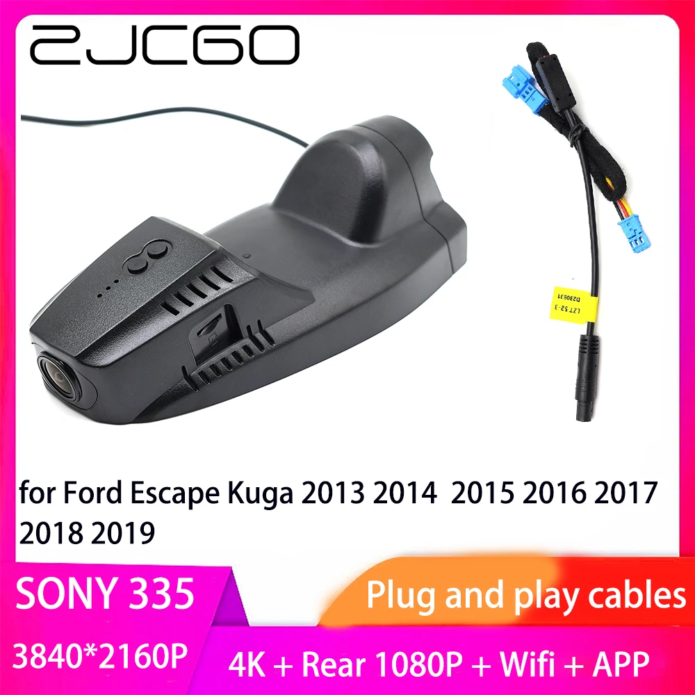 ZJCGO Plug and Play DVR Dash Cam UHD 4K 2160P Video Recorder for Ford Escape Kuga 2013 2014  2015 2016 2017 2018 2019