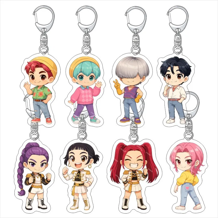 K-POP: سلسلة مفاتيح أكريليك Monster Hunt KPop Demon Hunters قلادة أكريليك