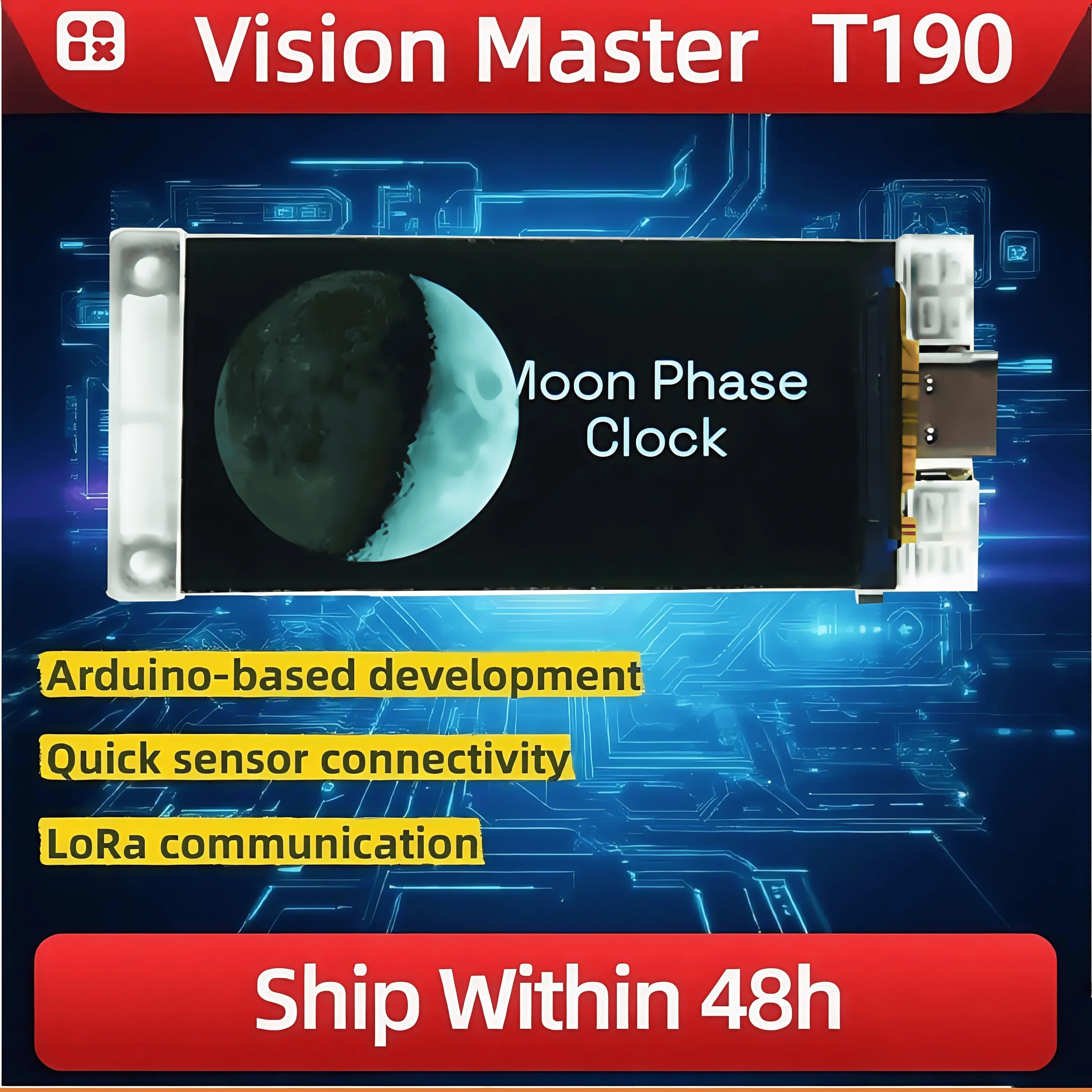 

Heltec T190 Meshtastic ESP32 Wi-Fi BLE Development Board with 1.9inch TFT LCD Display ESP32-S3R8 Module SX1262 LoRa for Arduino