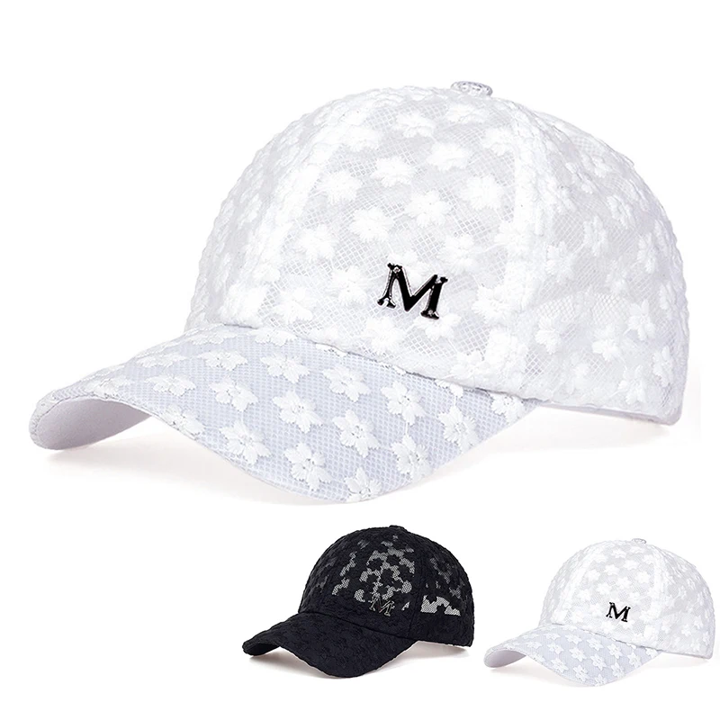 Unisex M Label Lace Breathable Baseball Net Caps Hip Hop Cap