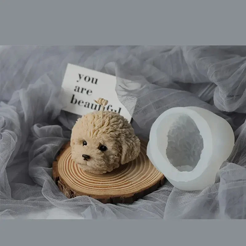 3D Teddy Hund Kopf Kerze Silikon Form DIY Neue Pudel Handwerk Gips Dekoration Harz Seife, Der Werkzeug Handgemachte Kerze Formen Kit