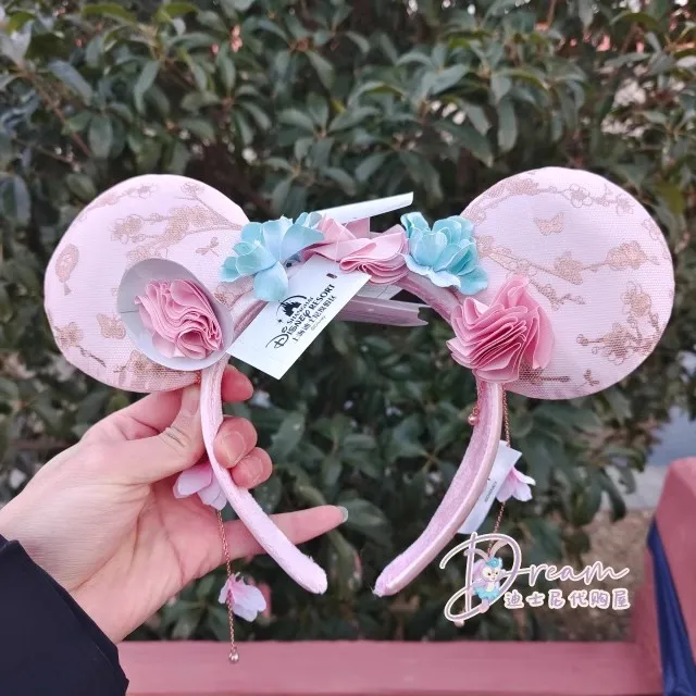 Original New Shanghai Disney Cartoon Minnie Chinese Style Palace Mid-Autumn Flower Headband Headband Headwear