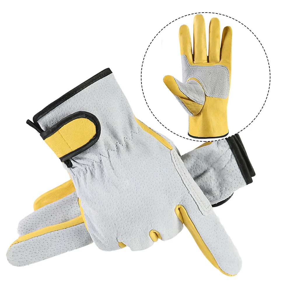 Work Gloves Leather Welding Safety Protection Garden Wear-resistant Gloves Welding Soldering Supplies