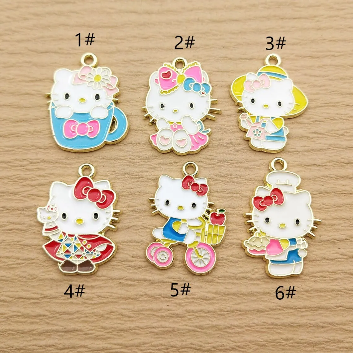 10pcs Anime Cartoon Charm for Jewelry Making Enamel Necklace Bracelet Earring Pendant Diy Accessories Zinc Alloy Gold Plated