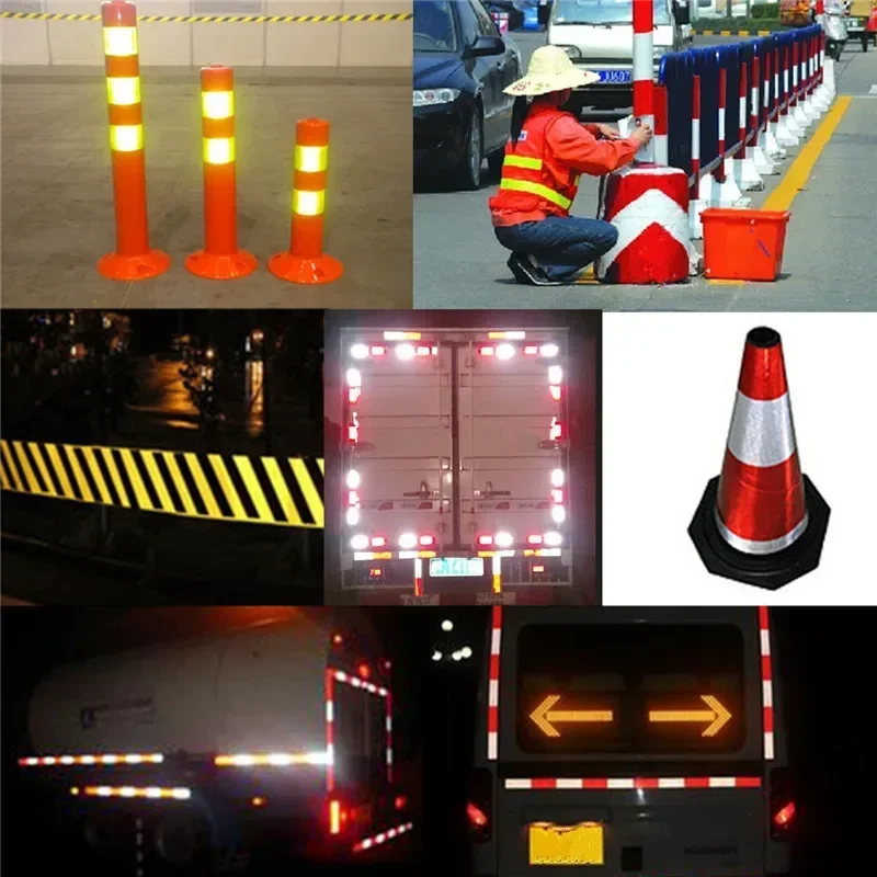 1pcs Waterproof Reflect Light Self Adhesive Caution Warning Safety Security Pure Color Reflective Tape Sticker Tape