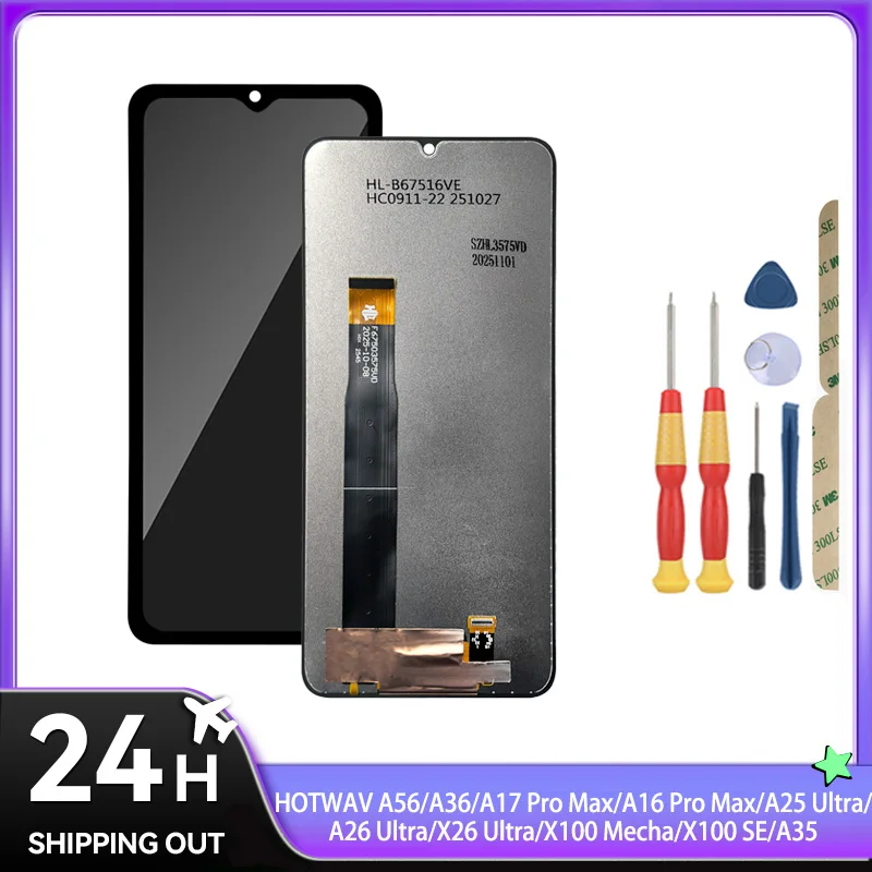 For HOTWAV A56/A36/A17 Pro Max/A16 Pro Max/A25 Ultra/A26 Ultra/X26 Ultra/X100 Mecha/X100 SE/A35 /LCD Display+Touch Screen+Tools