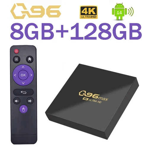 q96 max Smart TV Box 4G WIFI decodificador 8GB 128GB Android 14,0 reproductor multimedia Allwinner H313 Quad Core iptv