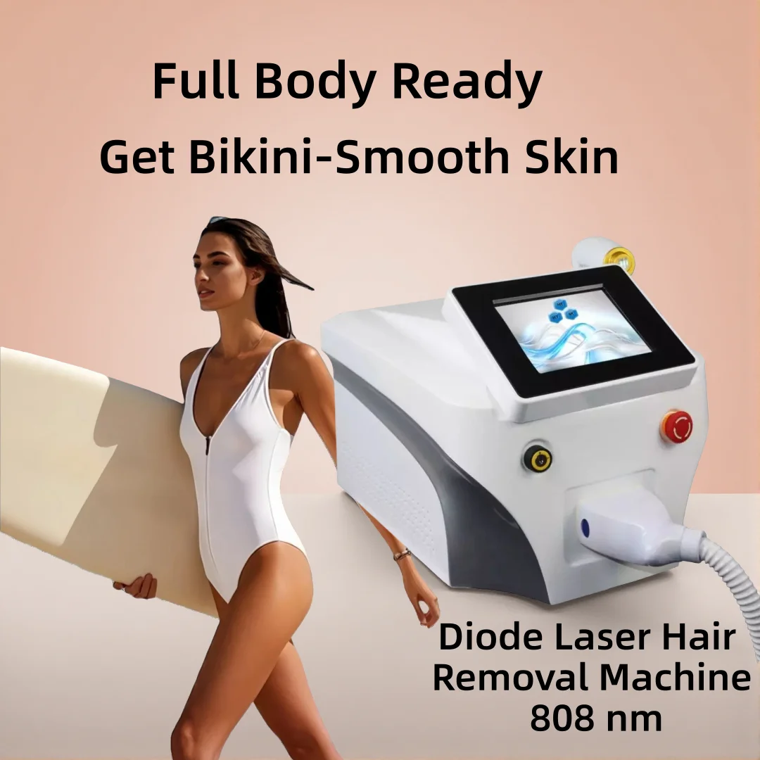 

Professional Diode Laser Hair Removal Machine 4 Wavelengths Ice Cooling Painless Permanent Hair Remover for Salon & Home Use CE