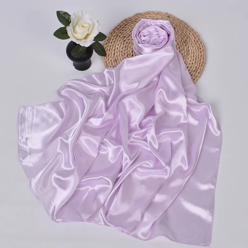 90 cm Seide Schal Schal Headwraps Für Frau Mode Vier Jahreszeiten Haar Zubehör Hijab Foulard Bandana Femme Kopftuch – Detail 9