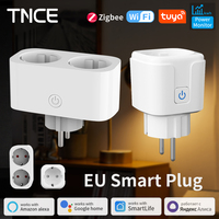 TNCE Tuya WiFi/Zigbee Smart Plug16A/20A EU Smart  2 socket in 1 With Power Monitoring Timing Function Work With Alexa GoogleHome