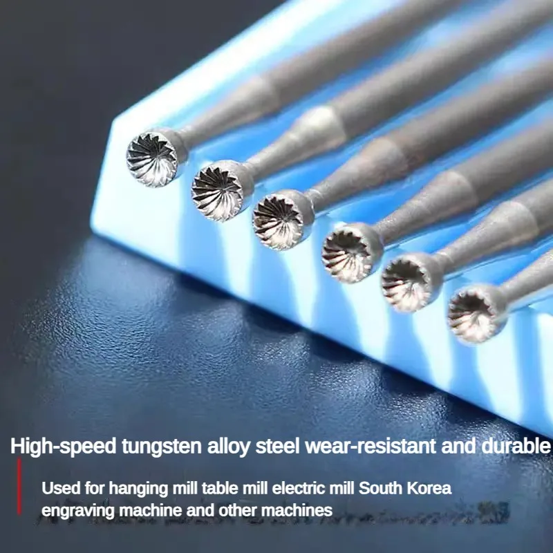 Tungsten Aloi 6 buah manik-manik isap mulut tertutup, alat pembuat perhiasan, burr tatahan berlian