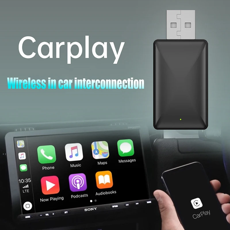 Carplay Android Smart Box A7 2 In 1 Mini Adapter Plug And Play Wifi6 Dual Band Wireless CarPlay Interconnect Adapter