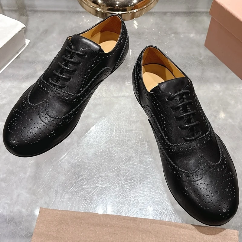 

Высококачественные женские британские туфли-оксфорды на шнуровке с острым носком, низкопрофильные, прочные и нескользящие 25062058