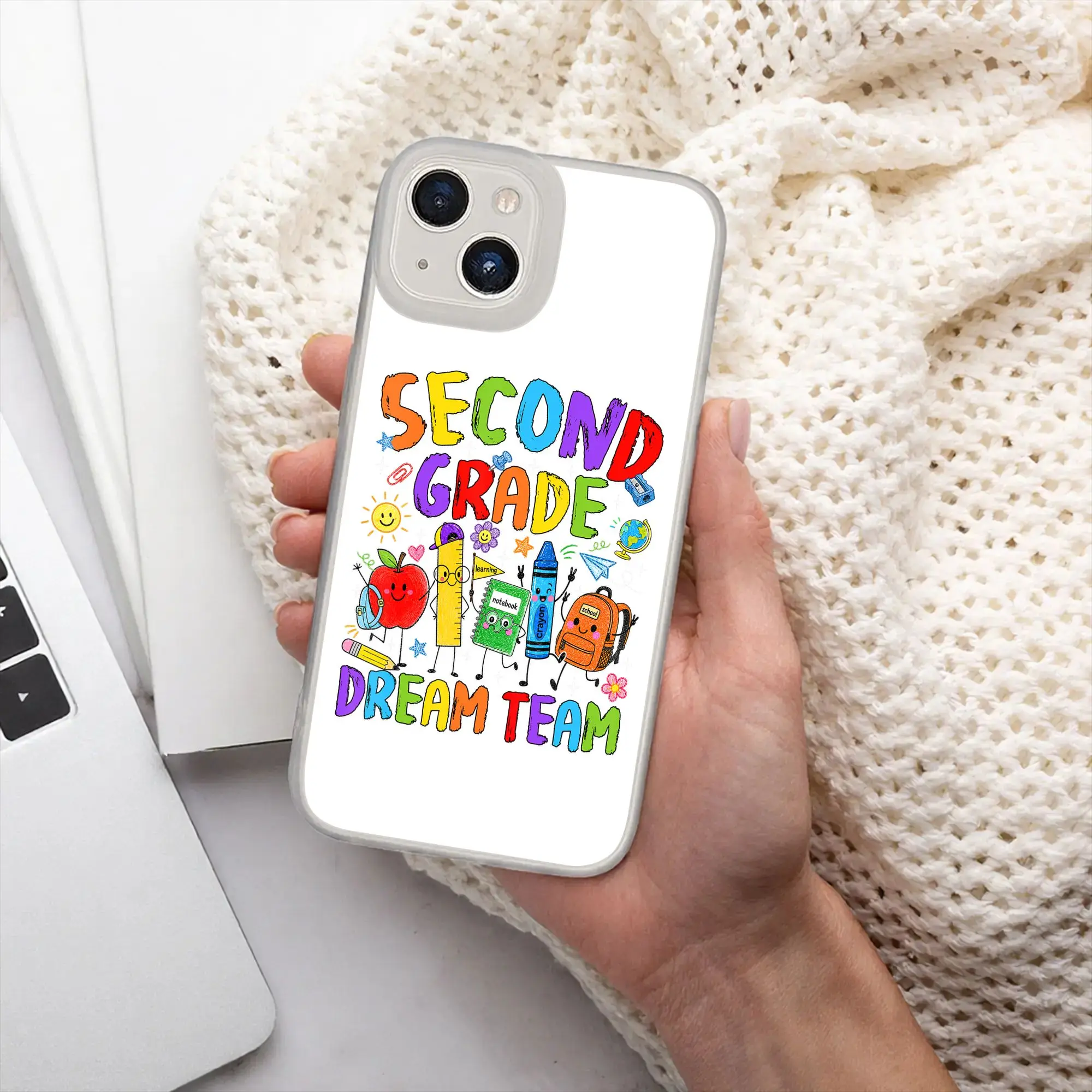 New Bumper Second Grade Dream Team Back to School 2nd Grade Phone Case for iPhone Various Models 17 16 15 14 13 12 11