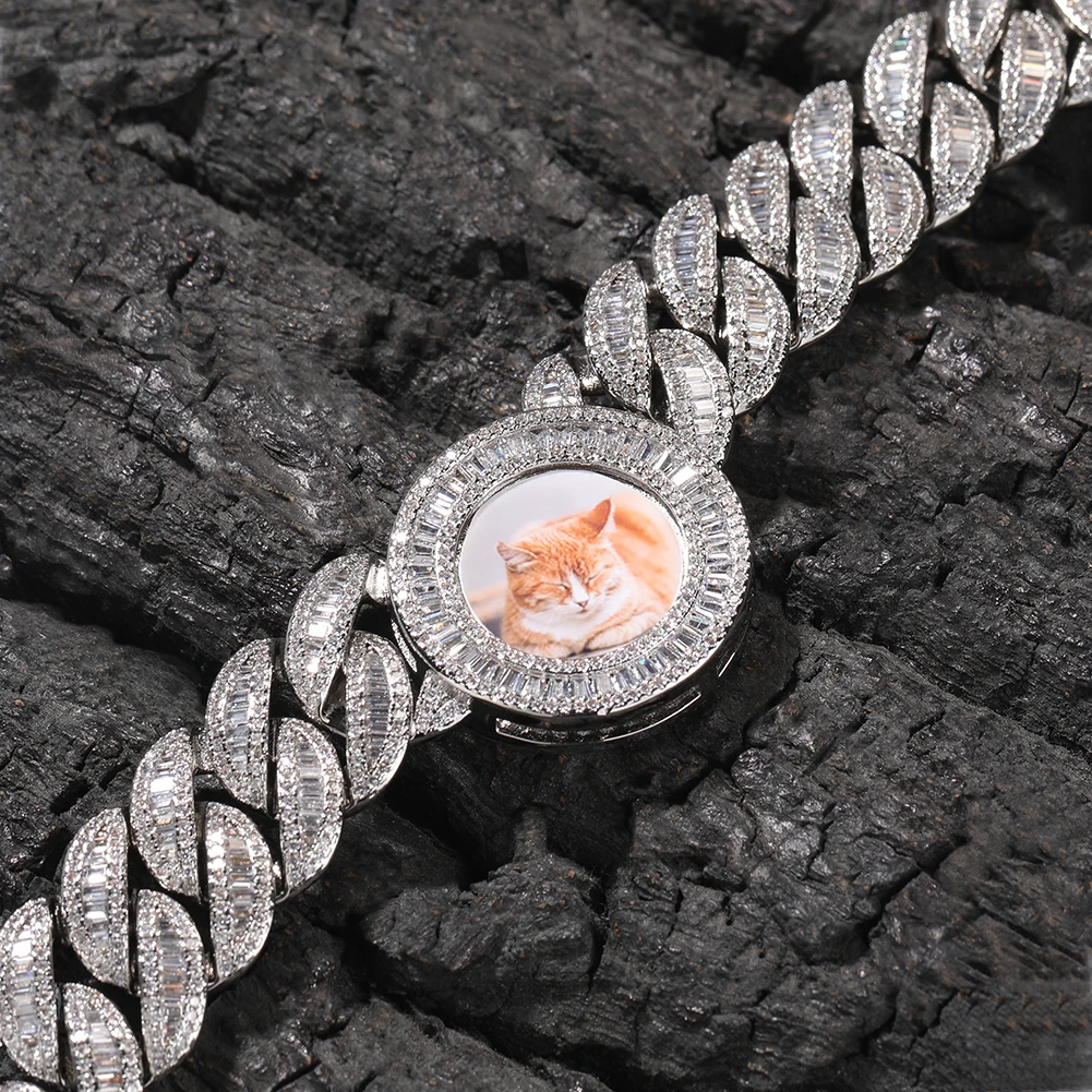 UWIN شخصية صورة المعلقات مع 20 مللي متر الثقيلة Bagueteecz الكوبية سلسلة قلادة اليدوية موضة الهيب هوب مجوهرات للرجال #5