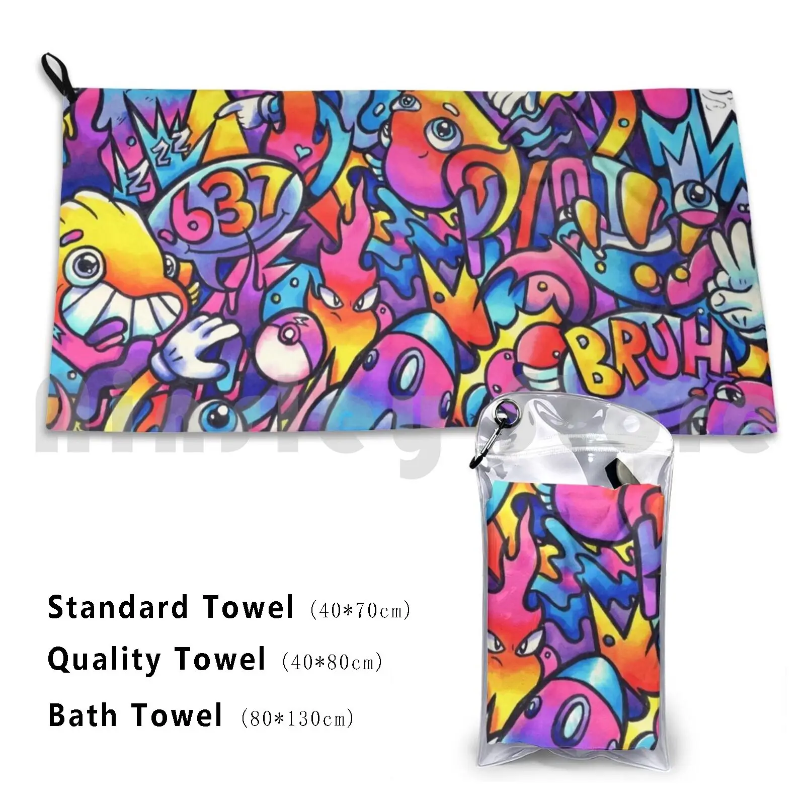 Toalla de baño K Y O T O D R E A M S cojín de playa artista Doodle Art Vexx Art Gawx Art Copic