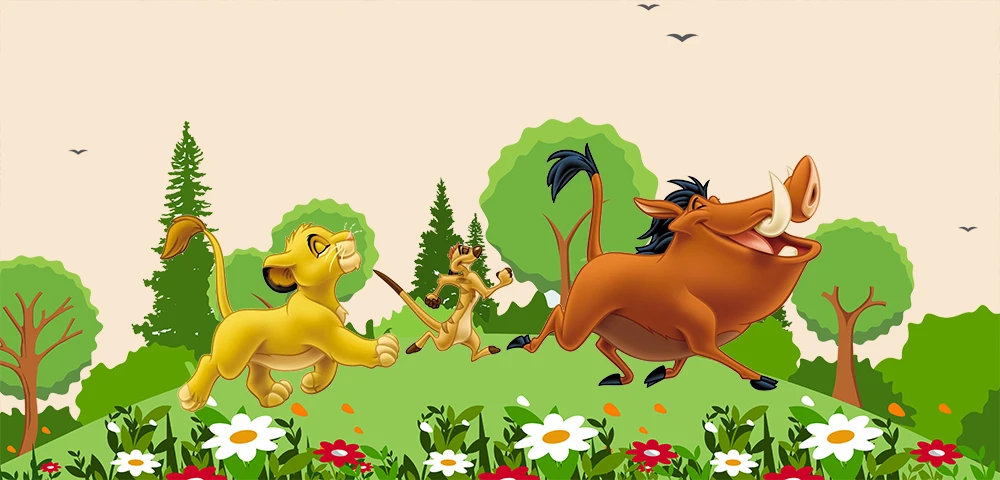 Lion King ป่าวงกลมฉากหลัง Baby Shower ฉากหลังรูปภาพ Disney รอบกระบอกฝาครอบรูปภาพตกแต่งฉากหลัง