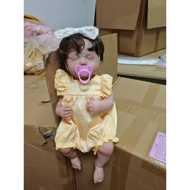 

19-дюймовая 48-см кукла реборн Loulou, водонепроницаемая, полностью виниловое тело, милая кукла для маленьких девочек для детей