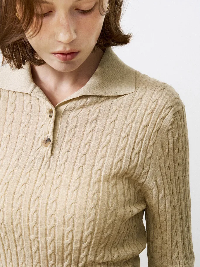 

Ele Korean Sle Loose Fit ort Sve Ne Knitwear Top for Women Commute Friendly Versatile Faionable