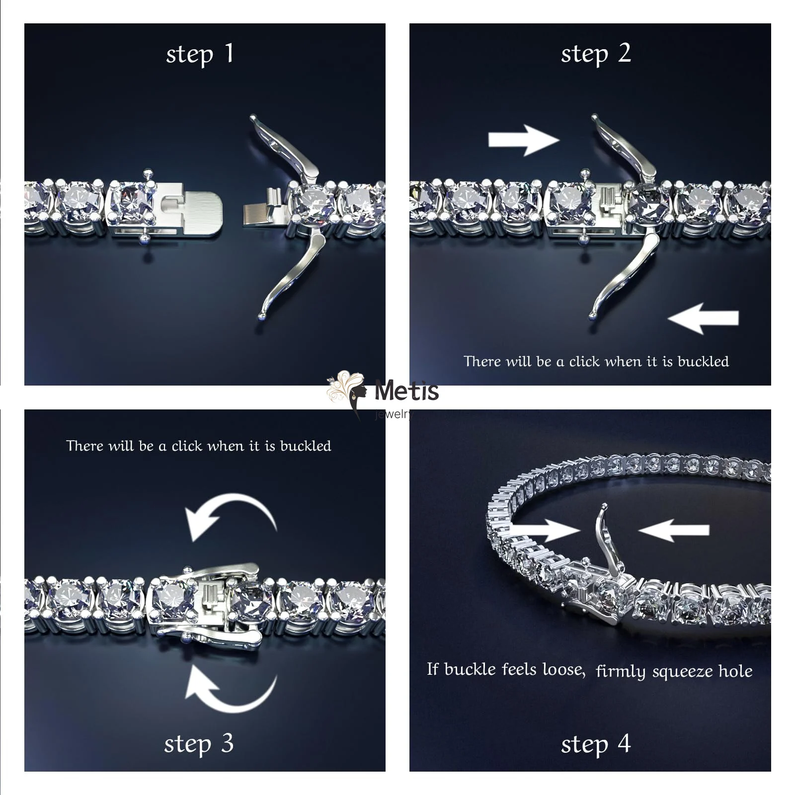 Metis 2mm Real Moissanite Tennis Bracelet for Women Christmas Gift Platinum Plated 100% 925 Sterling Silver Wedding Jewelry