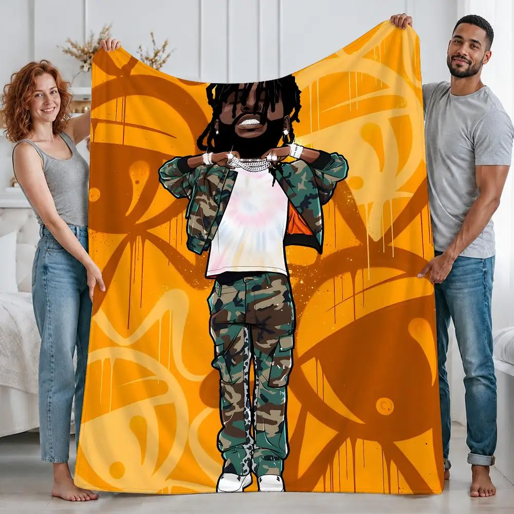 Trending Rapper Chief Keef Throw Custom Printed Flannel Fleece Blanket for Sofa Bed Office Travel & Camping