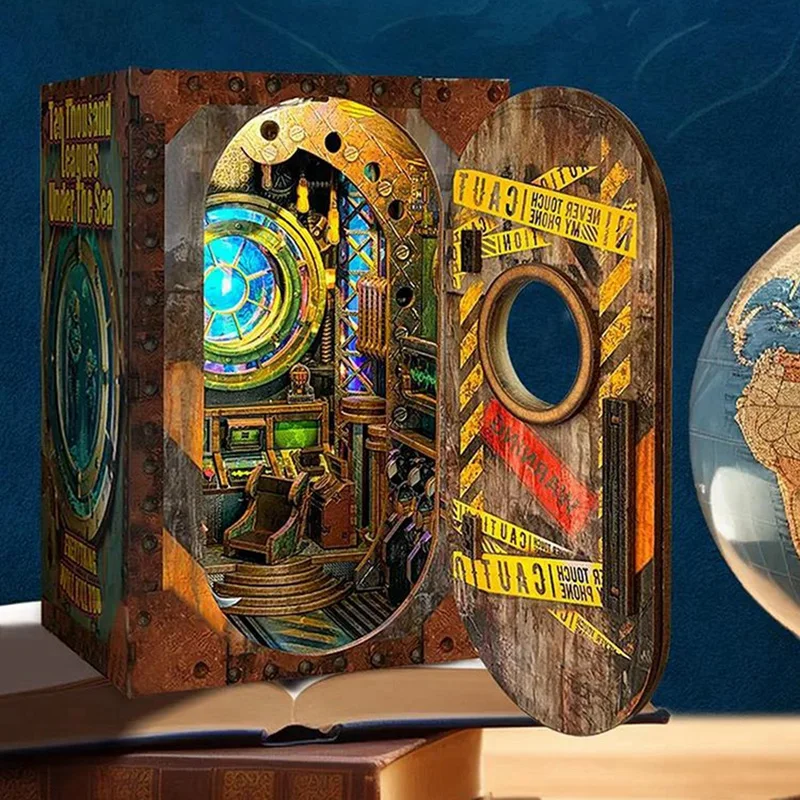 Estantería ensamblada de madera Explore Fantasy World Desconocido Decoración de escritorio Leaguas de regalo bajo el mar-SPMI