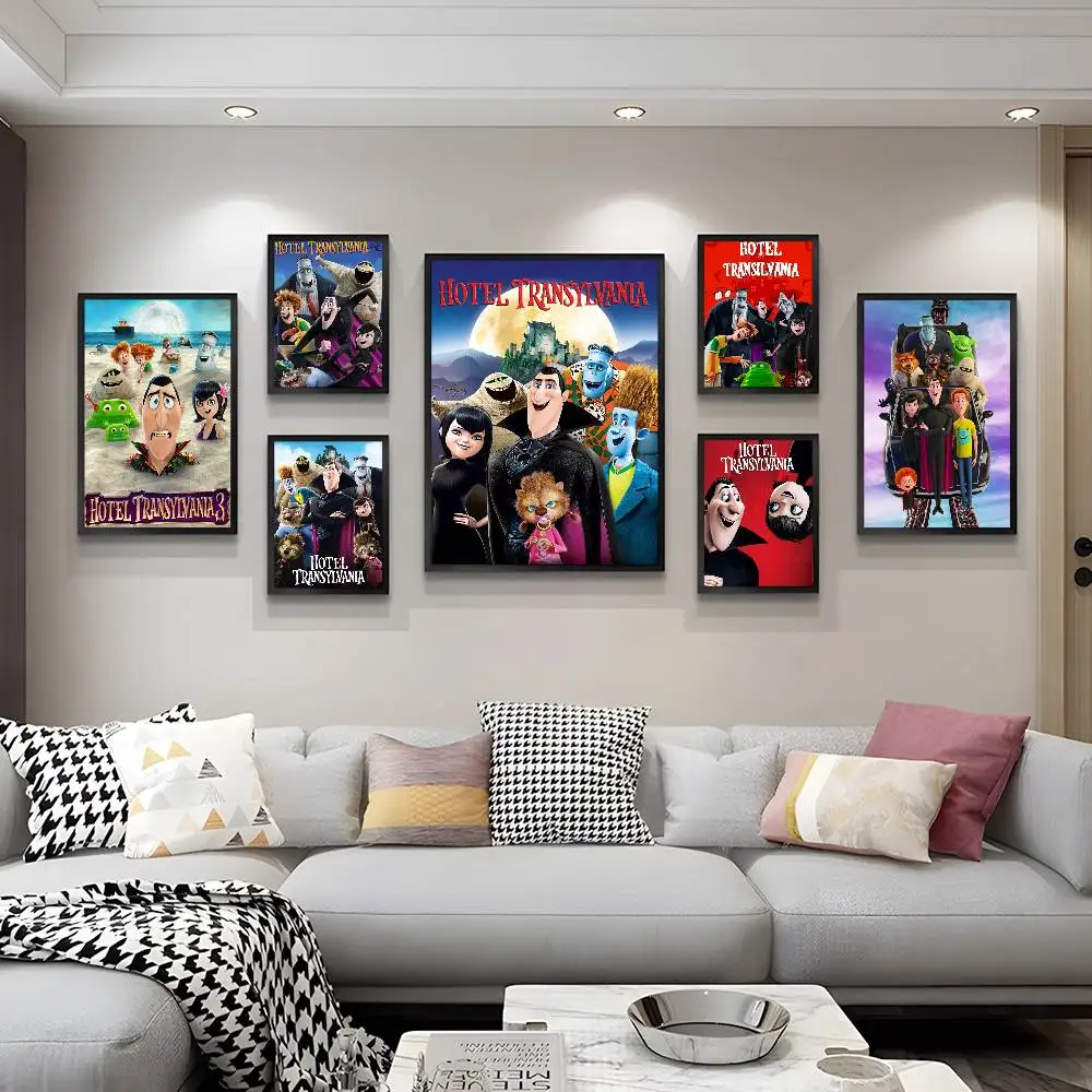 H-Hotel T-Transylvania Movie Classic Vintage Posters Decoracion Painting Wall Art White Kraft Paper Kawaii Room Decor