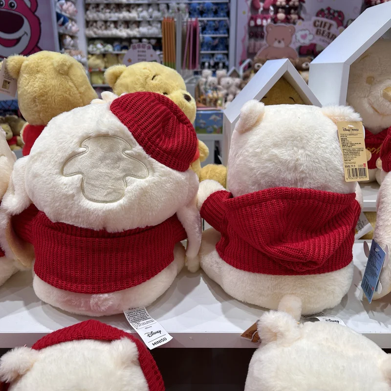 Miniso Disney Puchatek Niedźwiedź Stitch Red Gold Series Pluszowa zabawka Śpiąca lalka towarzysząca Kreatywne ozdoby Akcesoria Peryferyjne Zabawne prezenty