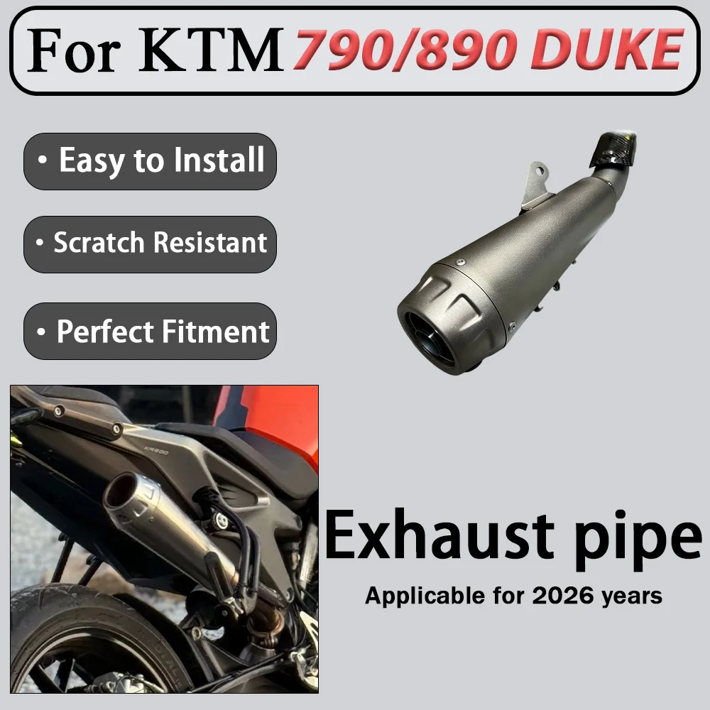 For KTM 790 DUKE 890 DUKE 2026 FST Exhaust pipe Motorcycle Real carbon fiber tail cover, stainless steel durable titanium alloy