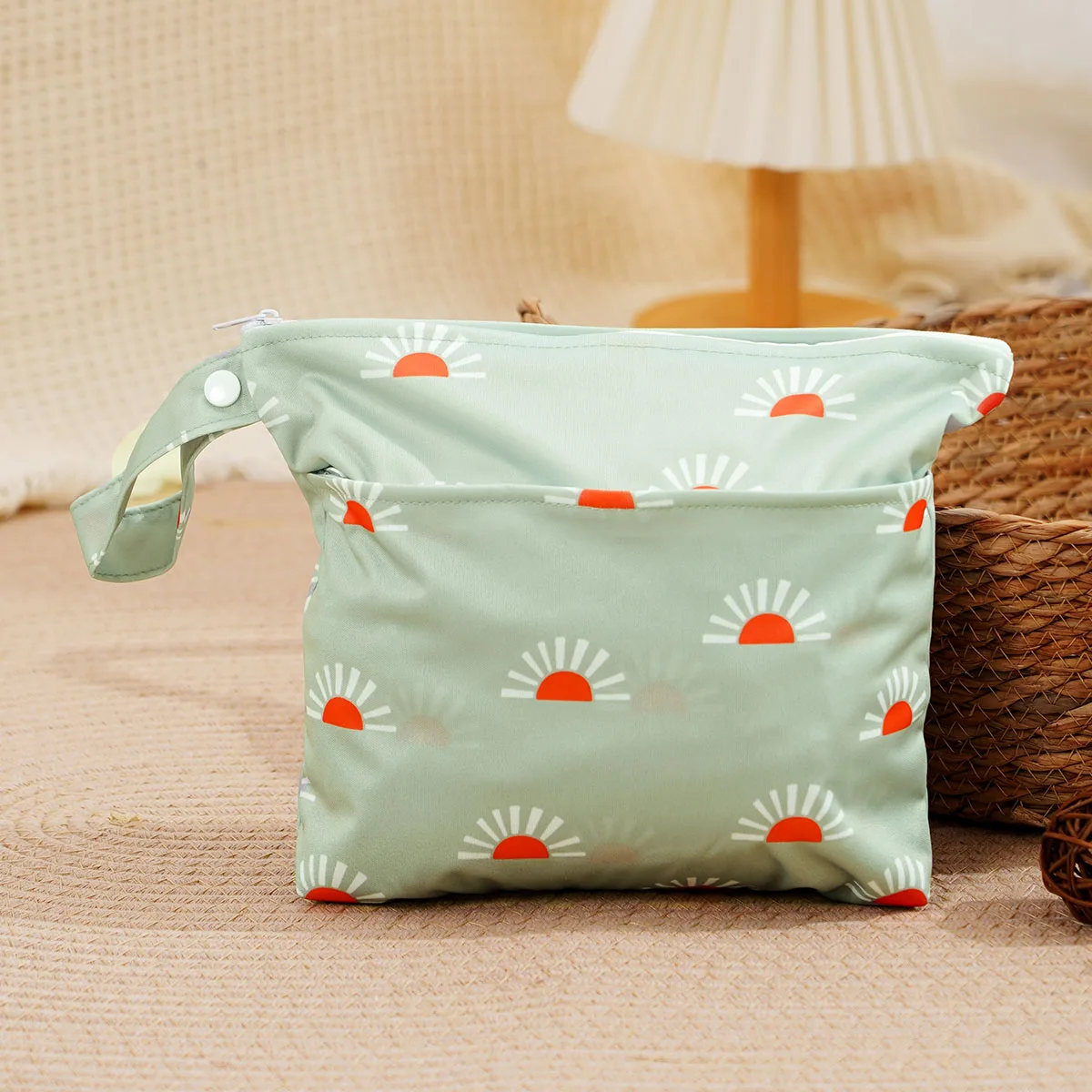 Elinfant 1PC Borse portatili asciutte e bagnate per costumi da bagno, asciugamani, borsa per pannolini multiuso con cerniera, borsa portaoggetti da viaggio