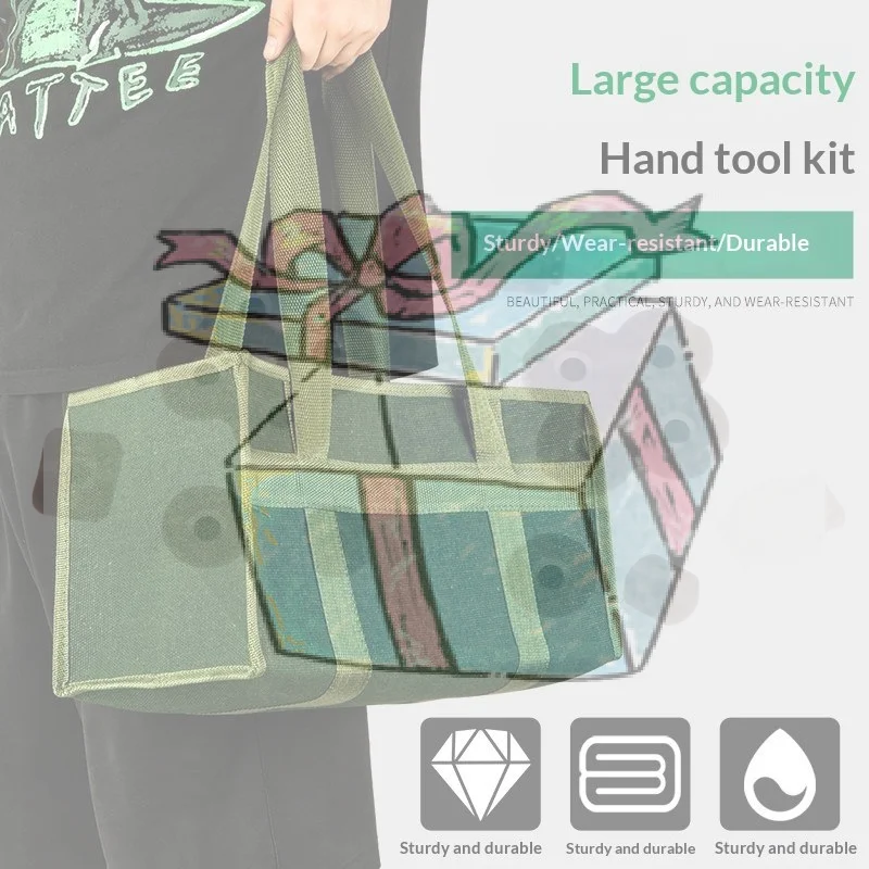 High Strength Tool Bag Pouch Simple Canvas Tool Storage Organizer For Electrician Tools Garden Moving Home Storage Space Saving