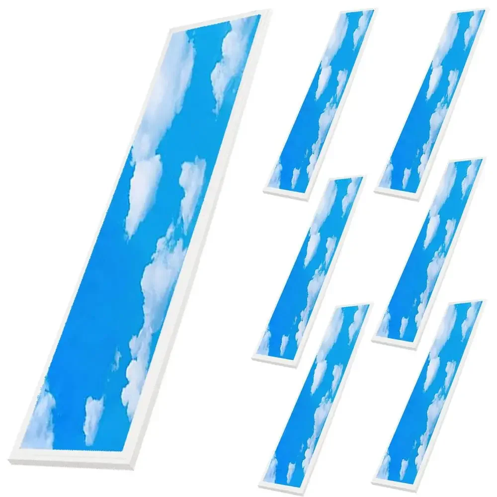 6Pack 1-4FT 50W 6000K LED Flat Panel Light Dimmable Eye Protection Ultra Thin Flush Mount Ceiling Fixture Home Office Use