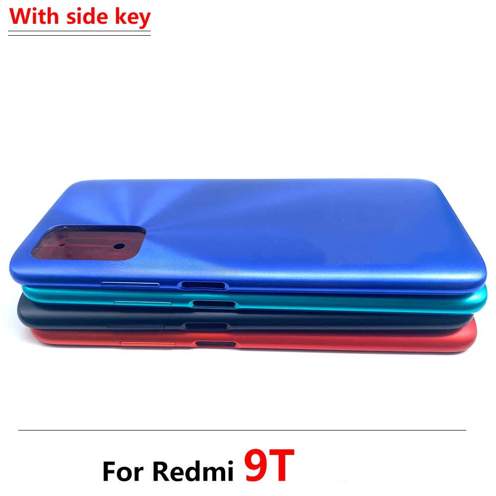 NEW Battery Cover Rear Door Housing Cover Replacement For Redmi 9 / 9A / 9C / 9T Back Rear Cover With Side Button Key