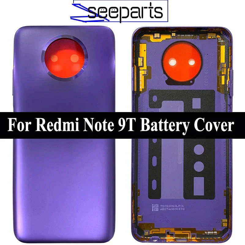 

6.53" For Xiaomi Redmi Note 9T Battery Cover Back Glass Panel Rear Housing Replacement Parts Redmi Note 9T Back Cover