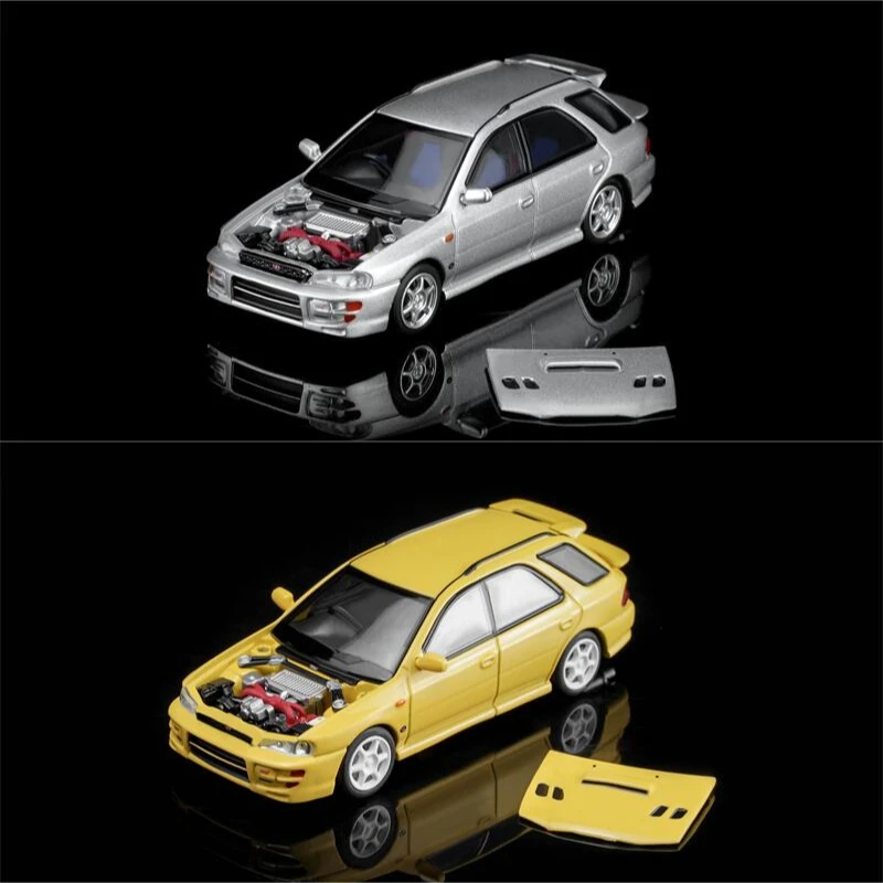 MOTORHELIX MH 1:64 EK9 JS Racing White Carbon TYPE R S2000 R34 Impreza Wagon Diecast Model Car