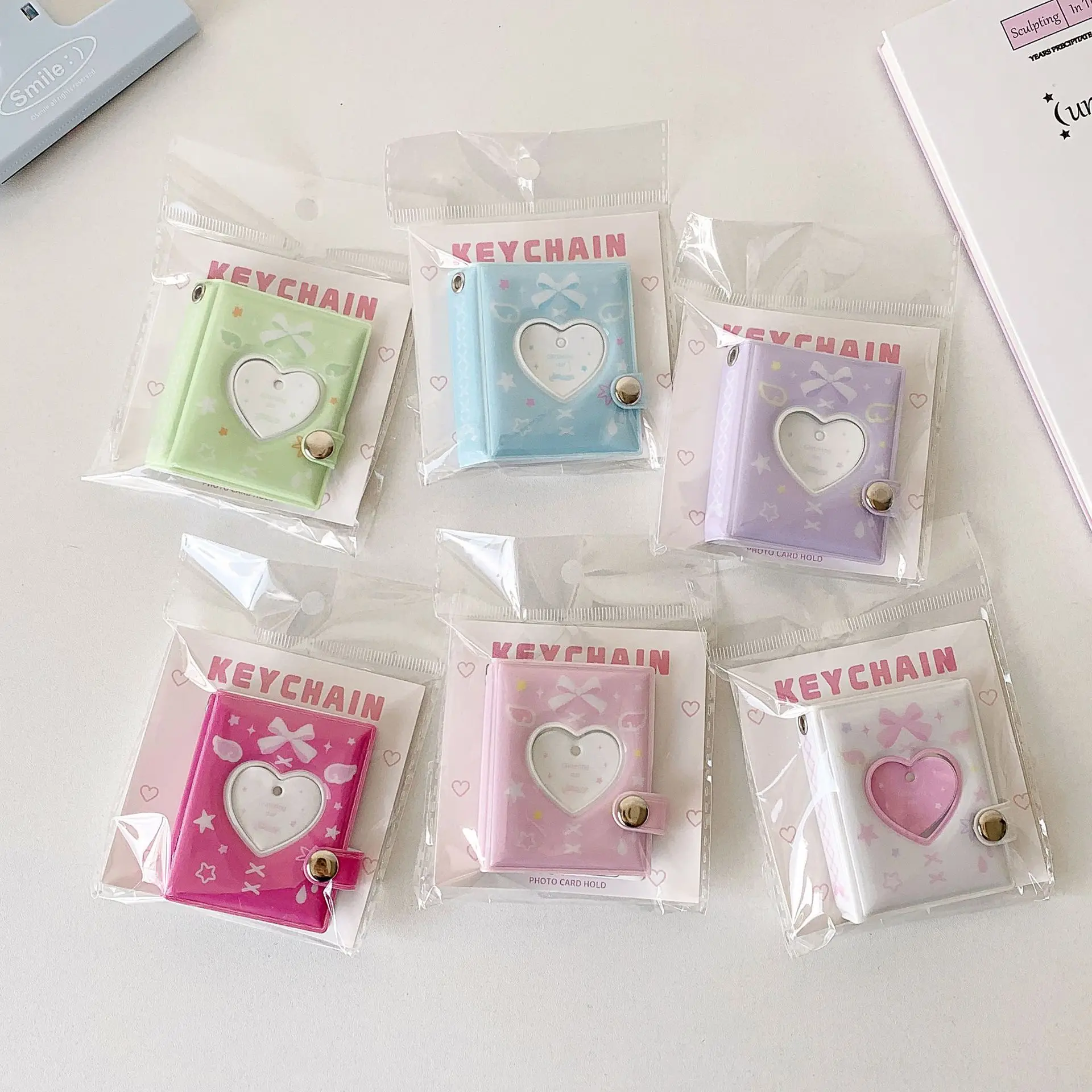 Adorable Mini Heart-Shaped Photo Albums Perfect Idol Collectibles for Storing Your Favorite Photos with Cute Keychain Design