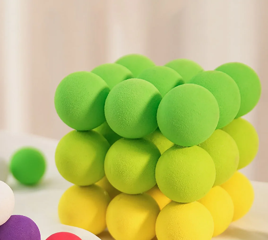 10Pcs 12 Colors Diameter 32mm/40mm Colorful EVA Foam Soft Sponge Ball for DIY Handmade Golf Practice Pet Toy