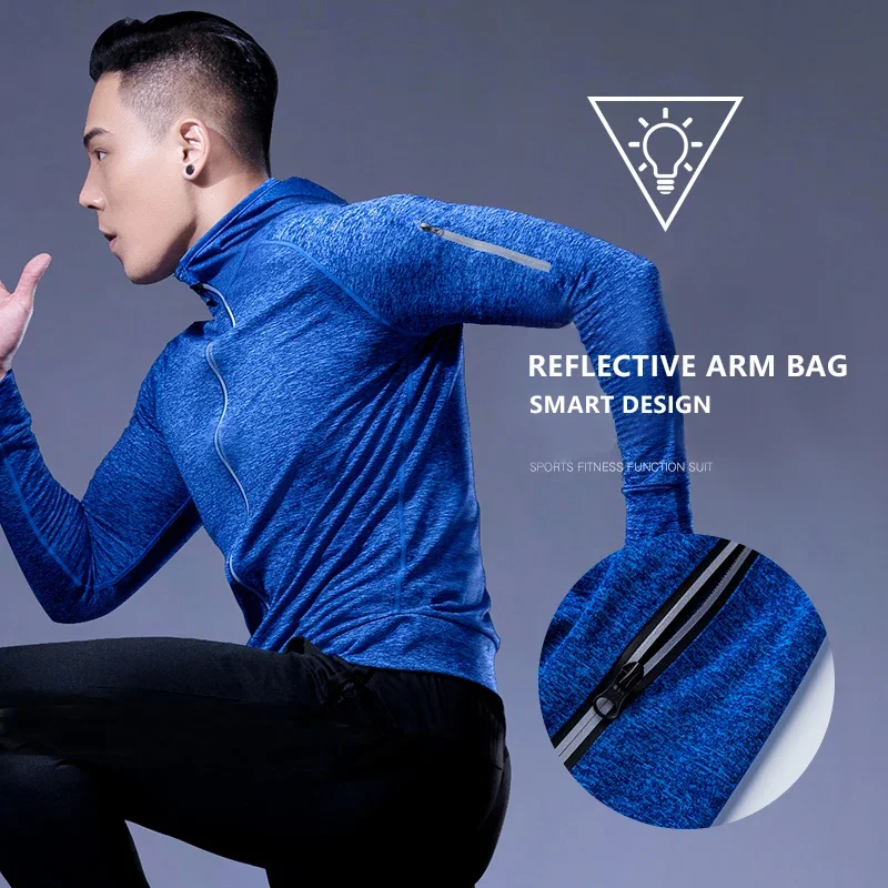 Men's Fitness Sportswear Winter Running Jacket Tight Wear Sport Top Coat Gym Clothing Sweatshirt Training Running Jersey Outfits image 3