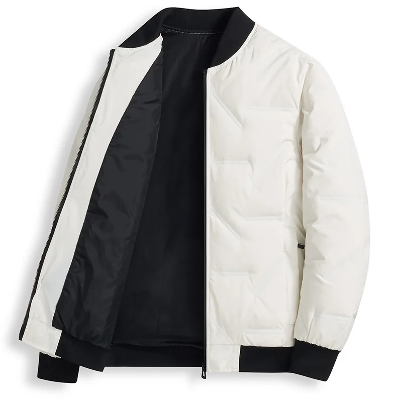 2025 Men Down Jacket Winter Fashion Thicken Cold-proof Stand Collar Male Outerwear Long Sleeve Zipper Business Casual Man Coat