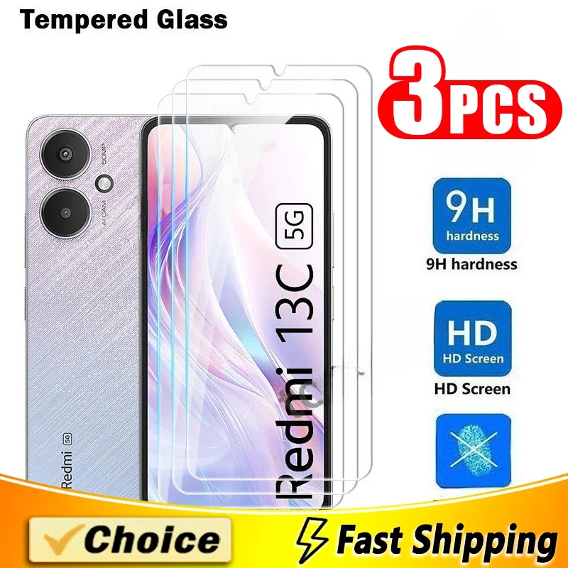 3Pcs Hd Tempered Glass For Xiaomi Redmi A3 13C(5G) K70E Note13Pro(4G5G) Turb03 Film Protective Glass 9H Scratch Screen Protector