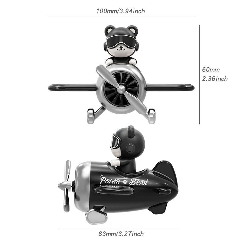 No Perfume DIY Fragrance Holder Rotate Plane Car Air Freshener Dashboard Ornament Cool Pilot Decoration Interior Accessories Boy - view 6
