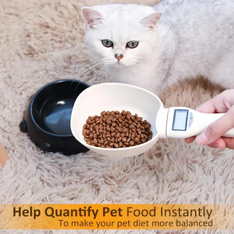 Pet Food Scale LCD Electronic Precision Weighing Tool Dog Cat Feeding Food Measuring Spoon Digital Display Kitchen Scale