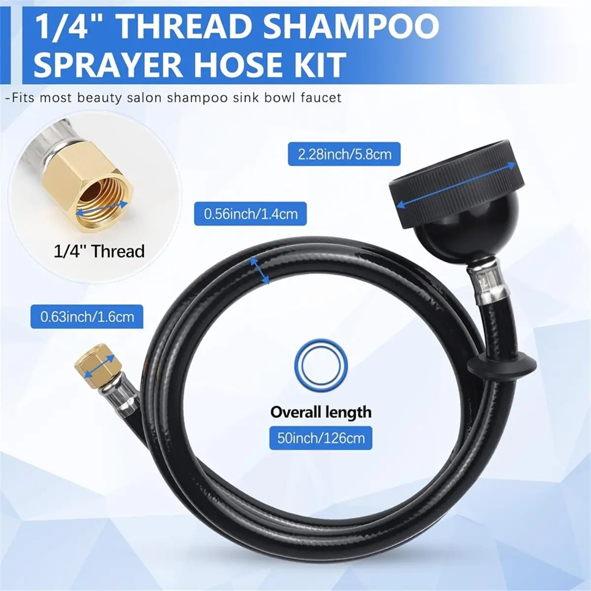 【TODAY-BUY】~@ 2 Pack Salon Shampoo Bowl Sprayer Head Hose Kit - 1/4