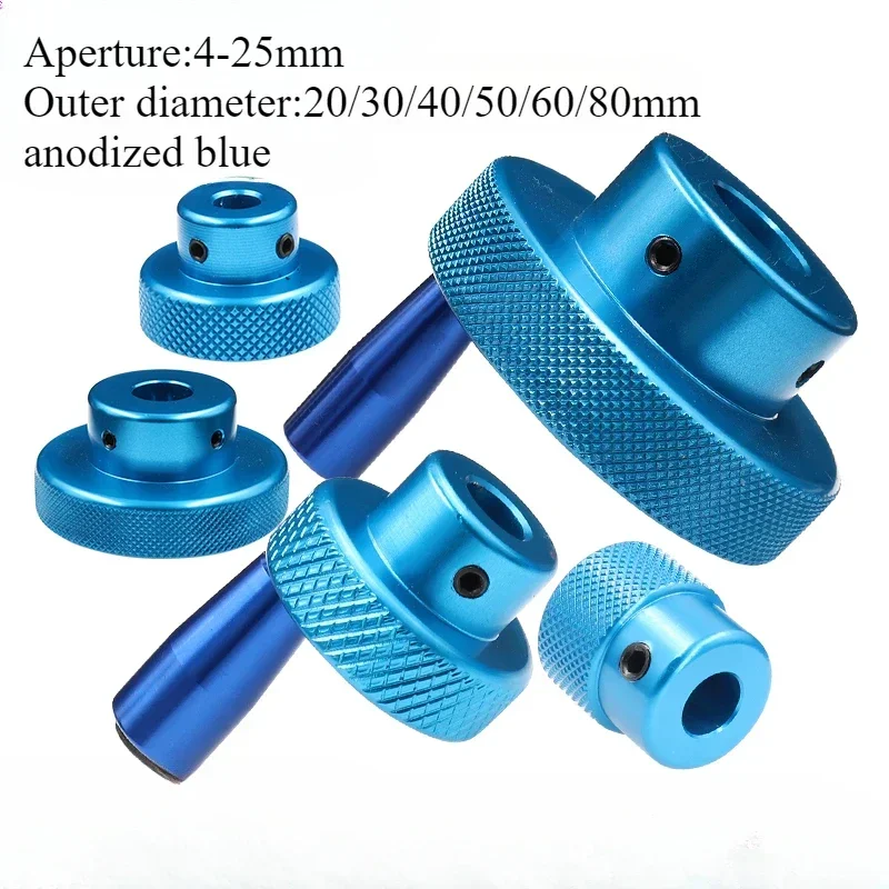 1PC Blue Aluminum Alloy Mini Handwheel For Lathe/Miller Mechanical Hand Wheel Automation Equipment Parts CNC Lathe Processing