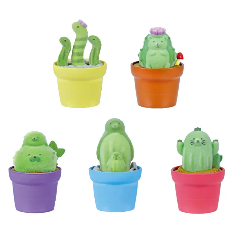 

YELL Gachapon Capsule Toy Cactus Animals Mini Cute Garden Eel Hedgehog Seal Penguin Mole Potted Plant Flocking Ornament Gifts