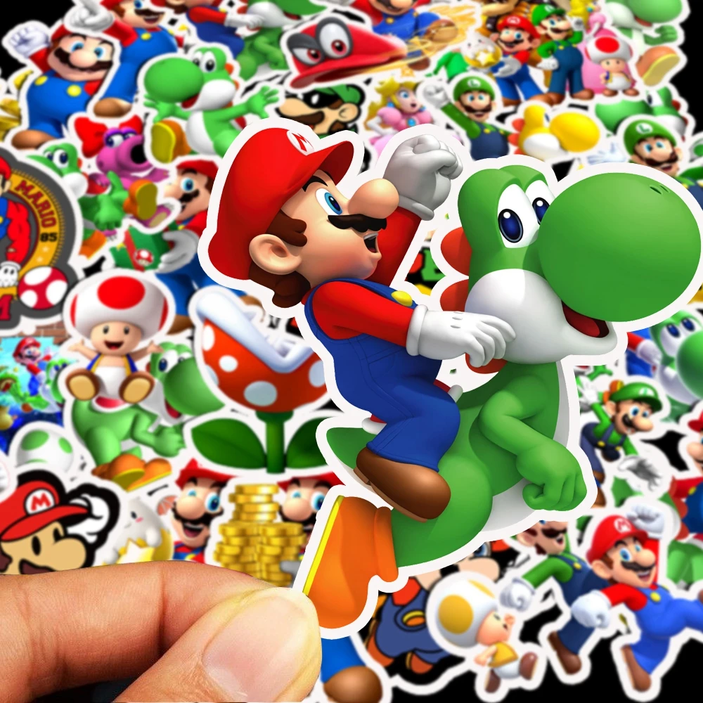 10/30/50PCS Super Mario Bros Cartoon Sticker DIY Phone Laptop Luggage Skateboard Graffiti Decals Fun for Kid Gift