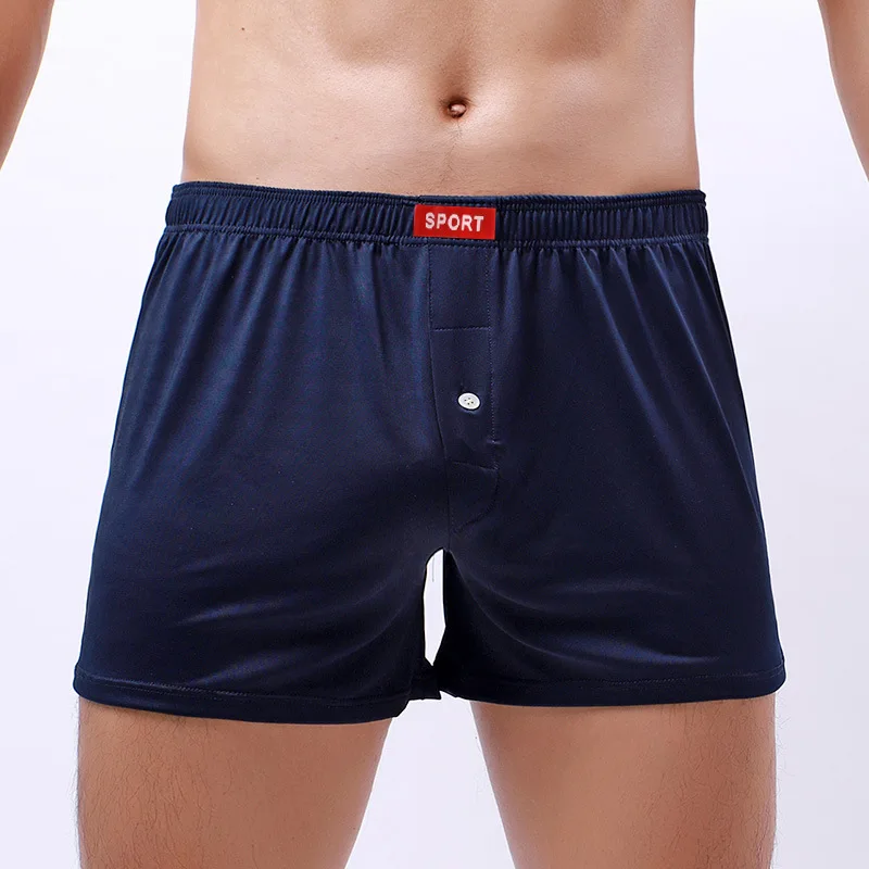 Large Size Casual Men\'s Boxers Ice Silk Mens Underwear Arrow Pants Male Loose Elastic Boxer Shorts Homme Comfortable Underpants