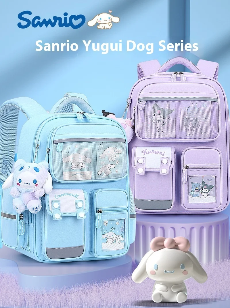 Zaino Sanrio, zaino Kuromi di grande capacità, protezione della colonna vertebrale delle ragazze, riduzione del peso, zaino per bambini