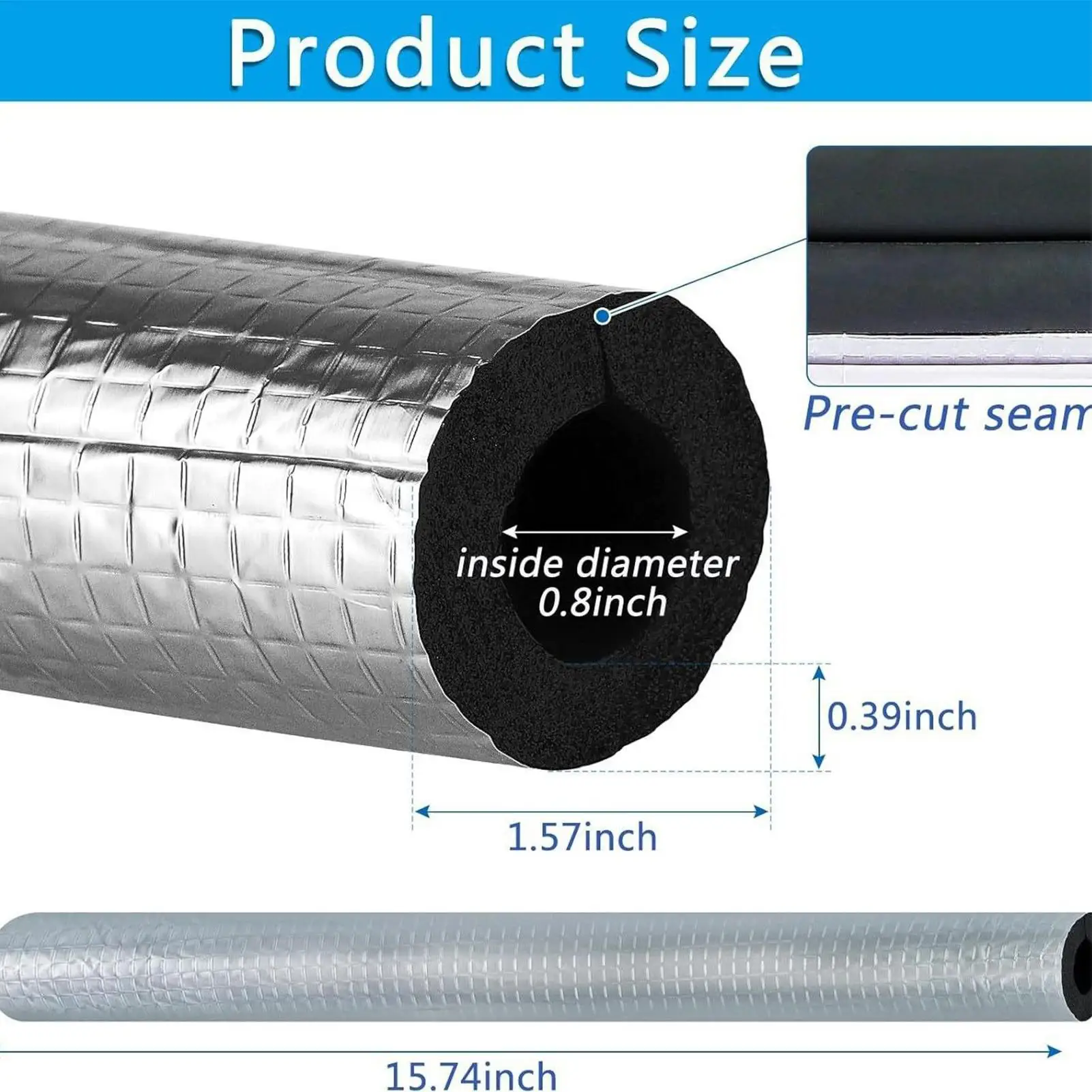 

Изоляционная пена для водопроводных труб, 10 шт., клейкая трубка с предварительным разрезом, изоляционная пенопластовая трубка для нагревателя горячей воды, кондиционера